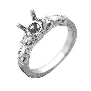  0.50 Ct Antique Style Diamond Engagement Ring Setting 14k 