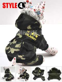 VARIOUS DOG HOODIE puppy clothes Coat Jacket Jumpsuit XS S M L XL 