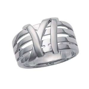 Ladies Sterling Silver Modern Lace Knot Band Ring Jewelry