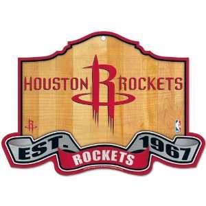 NBA Houston Rockets 15.5 x 10.75 Arched Hardcourt Established Wood 