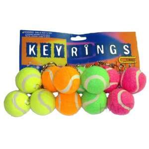  12 Tennis Ball Key Rings [Kitchen & Home]