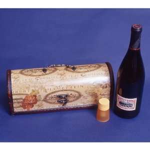   Line WL G2034 1 Bottle Horizontal Wooden Wine Box   Wine Map Theme