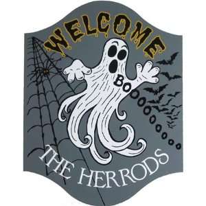    Personalized Welcome with Ghost Halloween Sign