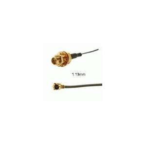  1.13mm (32AWG) SMA Female Bulkhead to Mini PCI Cable, 70mm 