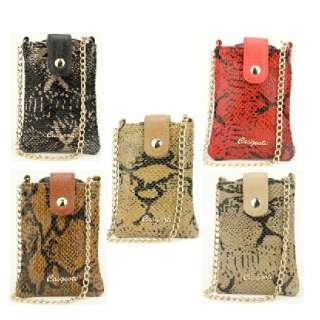 Women Genuine Leather Cell phone Iphone 4 Case Card Bag Python Snake 