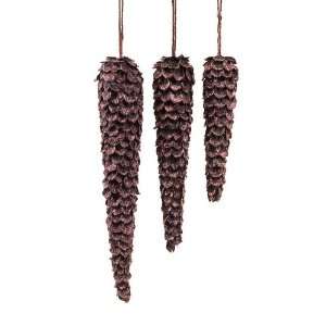   Country Long Frosted Brown Pinecone Christmas Ornaments Everything