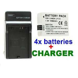  NEEWER® 4X LP E5 Batteries and Charger for Canon EOS T1i 