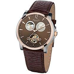 Kenneth Cole Mens Brown Leather Strap Watch  