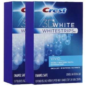   3D White Whitestrips Vivid Dental Whitening Kit, 10 count (Pack of 1