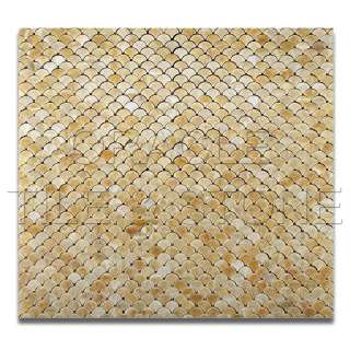 Premium Honey Onyx Polished Fan Mosaic Tile on Mesh  