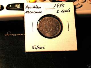 1843 MEXICAN SILVER (1) REALE WONDERFUL PIECE  