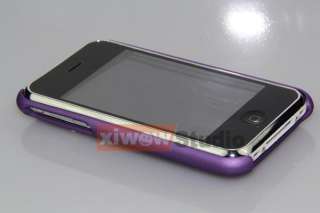 NEW DELUXE PURPLE CASE COVER W/CHROME FOR iPhone 3G 3GS  
