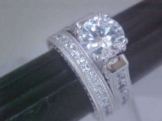 5c Princess Cut Rd Wedding Ring Set Antique 5 6 7 8 9  