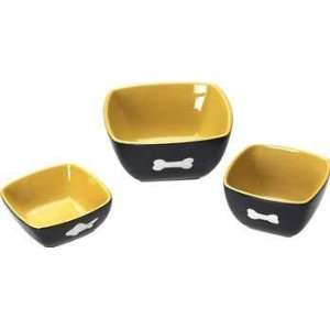  Pet Products Spot Vista Dog Dish Yellow & Black 7 Inches