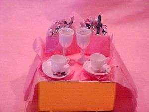 Dollhouse Complete Set Dishes & Silverware in Gift Box  