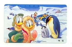 Japan Disney Mickey Mouse penguin Phonecard M21 Mint  