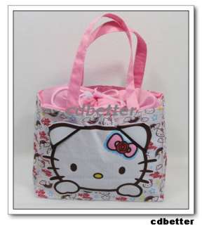 Hello Kitty Drawstring Pink Picnic HANDBAG TOTE BAGS  