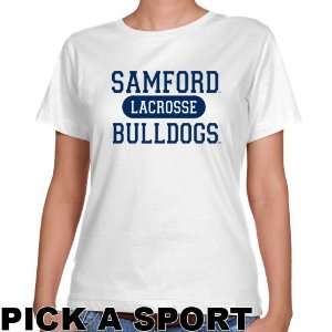  Samford Bulldogs Ladies White Custom Sport Classic Fit T 