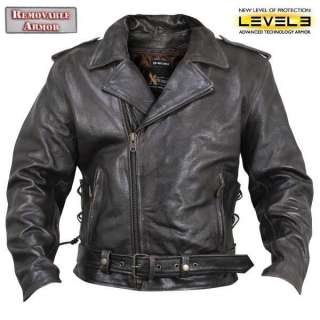 RETRO BROWN ARMOR DISTRESS LEATHER MOTORCYCLE JACKET X  