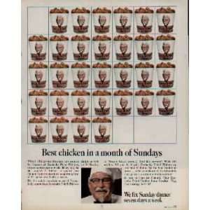  Colonel Harland Sanders says, Best chicken in a month of 