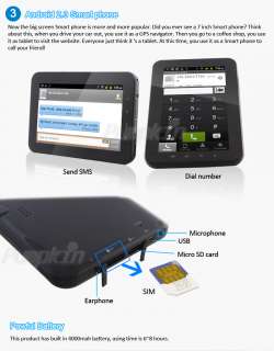 Portable Car GPS Unit+Android 2.3 Tablet PC Wifi BT Radio+Mobile 