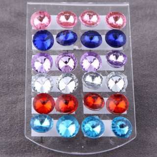 wholesale lot 24 pairs clear crystal earring stud 1 box allergy free 