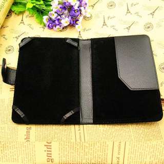 Black PU Leather Folio Case Cover Pouch For Ebook  Kindle Touch 