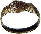 Intact Roman Sculpted Diamond Bronze Ring Size 9+ AD300