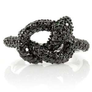   Knotted snake Ring   Black CZs   Final Sale Emitations Jewelry