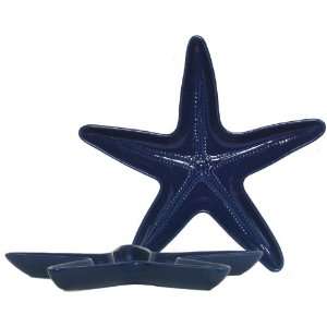  Ceramic Pottery Starfish Blue Server 13D
