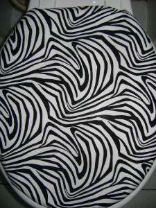 ZEBRA STRIPE ~ BLACK & WHITE Toilet Seat Cover Set  