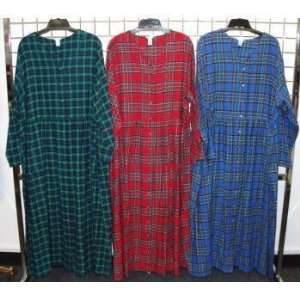  Womens Plus Size Plaid Flannel Night Gown Case Pack 24 