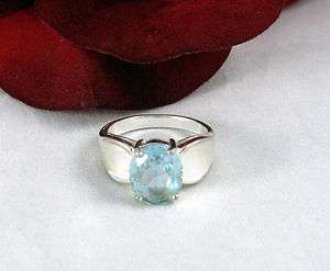 Sterling Silver Baby Blue Sparkling Ring 6.75 CAT RESCUE  