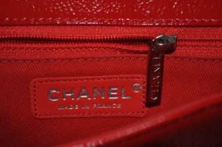 Chanel Red Classic Flap HandBag Clutch NEW Silver HW  