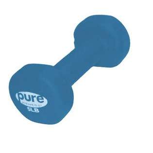 Pure Fitness Neoprene Dumbbell   Weight 5 lbs 