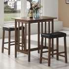 Coaster 3 Piece Bar Table Set in Nut Brown Finish by Coaster