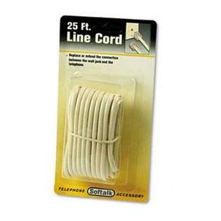Softalk Telephone Extension Cord, Plug/Plug, 25 ft., Ivory at  