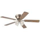   Light 52 Inch Five Blade Ceiling Fan, Antique Brass with Ribbed Globes