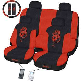    Dragon Red Ipocket 12 piece Auto Seat Cover Set 