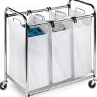 Honey Can Do Sorter & Organizer 3 Bag Laundry Hamper Premium Chrome 