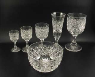   American Brilliant Cut Glass Stemware~Goblets~Finger Bowls~Cordials