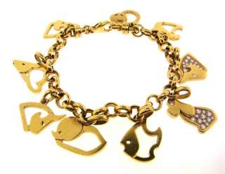 CUTE Marina B. 18k Gold & Diamond Animal Charm Bracelet  