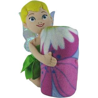 Northwest Disney Fairies Tinkerbell Plush Stuffed Doll w/ Throw 