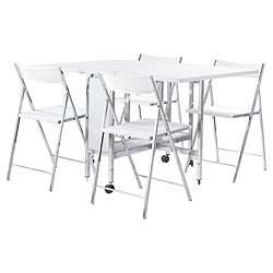 Buy Poplar dining table & 4 chairs, white from our Dining Tables range 