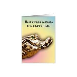  13 Party Invitiation. A big alligator smile for you Card 