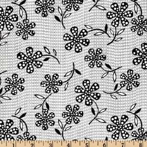  45 Wide Masquerade Floral White/Black Fabric By The Yard 