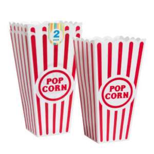 4x Reusable Plastic Popcorn Containers  