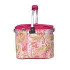 Picnic Plus Shelby Collapsible Market Cooler Tote   Pink Paisley