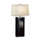 Nova Lighting 0246 Slice Standing Table Lamp, Dark Brown Wood, Brushed 