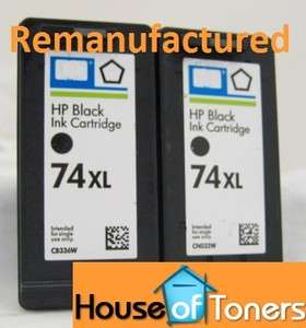 HP 74XL #CB336W Black Large Ink Cartridges 74XL 2 PACK  